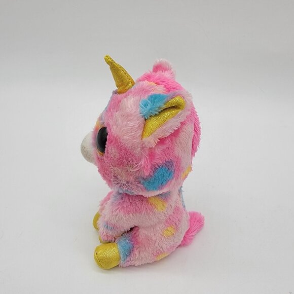 Ty Beanie Boo Ty Silk FANTASIA‎ Unicorn pastel multi-color plush 7" - Picture 2 of 5